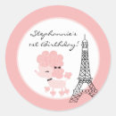 Search for pink poodle birthday party stickers French