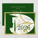 Search for green and gold graduation invitations College
