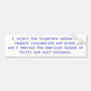 Search for corporation bumper stickers Greed
