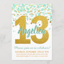 Search for girls 13th birthday invitations Gold