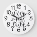 Search for black white large numbers clocks Wall