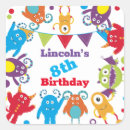 Search for monster party stickers Boy birthday party