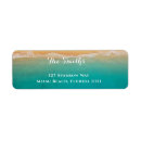 Search for tropical beach return address labels Blue