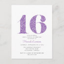 Search for purple sweet 16 invitations Modern