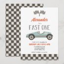 Search for fast one birthday invitations Blue