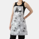 Search for black and white floral aprons Mother