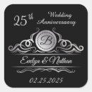 Search for silver 25th anniversary wedding stickers Black