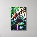Search for black white tiger canvas prints Green
