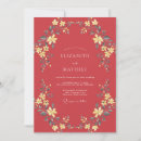 Search for traditional floral wedding invitations Red