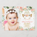 Search for peach and cream birthday invitations Girl