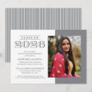 Search for silver graduation invitations Stripes