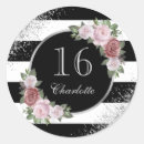 Search for black and silver birthday stickers Sweet 16