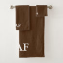 Search for brown and white bath towels Initials