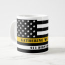 Search for 911 dispatcher mugs Thin gold line