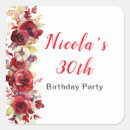 Search for romantic red roses stickers Watercolor