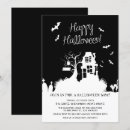 Search for black and white halloween invitations Haunted house