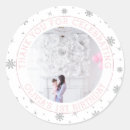Search for pink snowflakes stickers First birthday