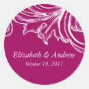 Search for raspberry wedding stickers Damask