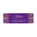 Search for purple damask return address labels Classy
