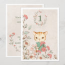 Search for kitten 1st birthday invitations Floral