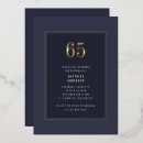 Search for black and gold 65th birthday invitations Masculine
