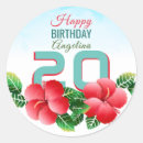 Search for hawaiian birthday party stickers Floral