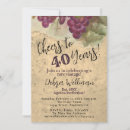Search for wine 40th birthday invitations Watercolor