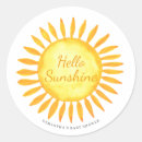 Search for sunshine baby shower stickers Watercolor sun