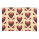 Search for hearts design pillowcases Red