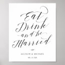 Search for eat drink and be married posters Black and white
