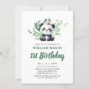 Search for panda 1st birthday invitations Modern