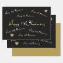 Search for 50th anniversary wrapping paper Black and gold