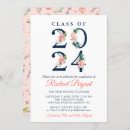 Search for coral graduation invitations Watercolor
