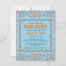Search for blue and orange bridal shower invitations Colourful
