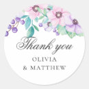 Search for purple flower wedding stickers Thank you