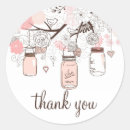 Search for mason jar thank you wedding stickers Floral