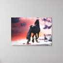 Search for black horse canvas prints Stallion