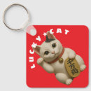 Search for good luck cat key rings Japanese culture