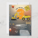Search for construction site birthday invitations Excavator