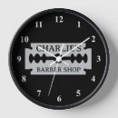 Search for barber shop clocks Razor