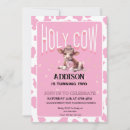 Search for holy cow im one invitations Cowgirl party