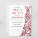Search for hearts sweet 16 invitations Red