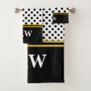 Search for black and white polka dot bathroom accessories Initials