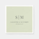 Search for sage green napkins Bride and groom