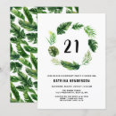 Search for tropical leaves birthday invitations Botanical