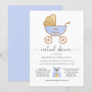 Search for carriage baby boy shower invitations Retro