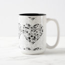 Search for heart music notes mugs Black and white