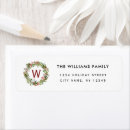 Search for red initial return address labels Merry christmas