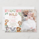 Search for girl safari birthday invitations Floral