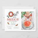Search for one in a melon birthday invitations Red and green